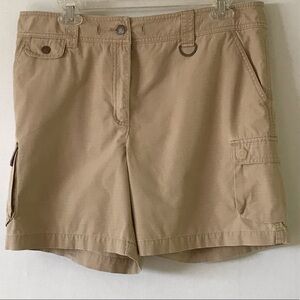 Jones New York ladies sport shorts, tan, size 12, button pockets